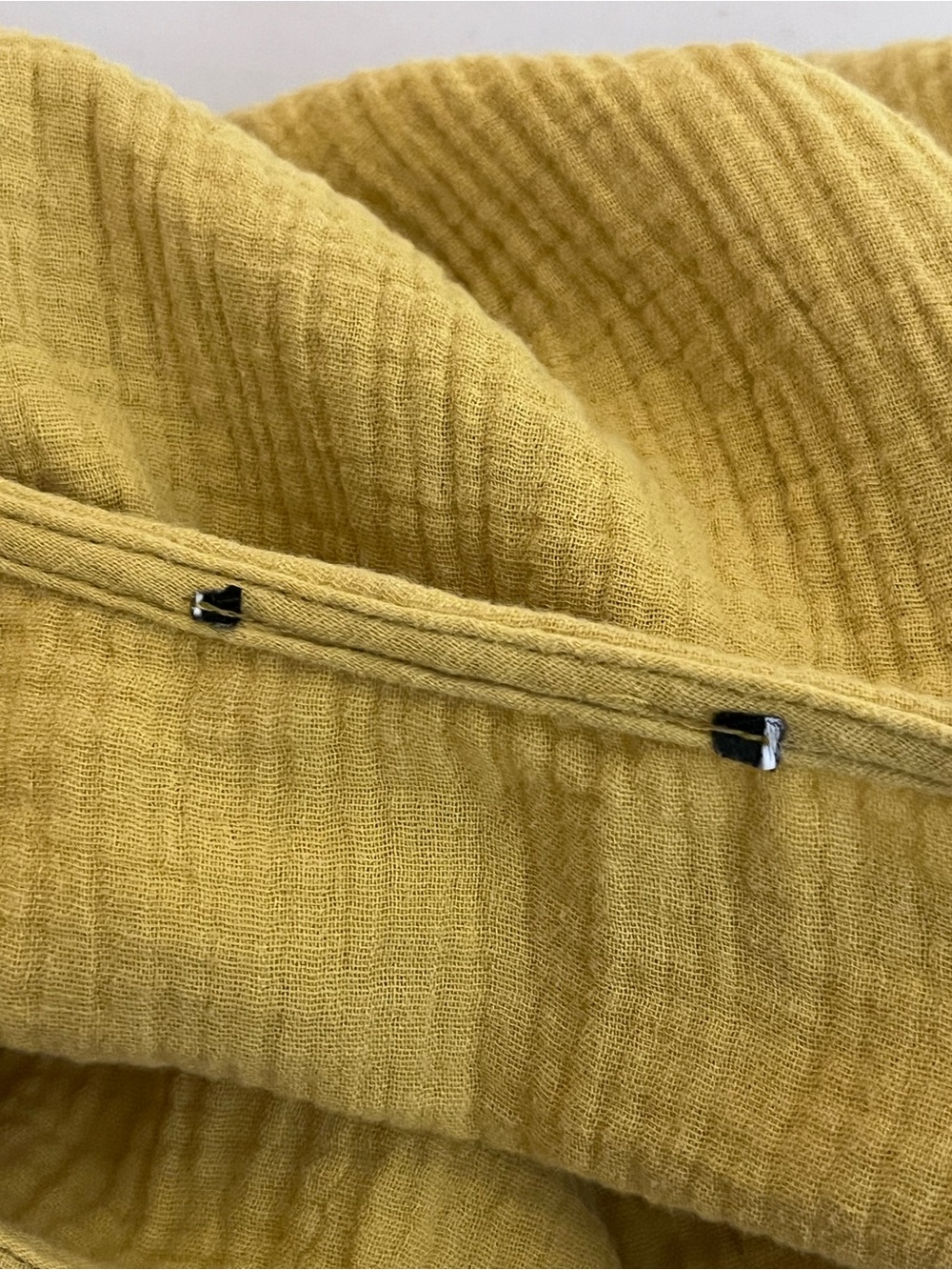 Jones New York 100% Cotton Gauze Mustard Yellow Relaxed Tunic Top Sz L - Picture 9 of 11